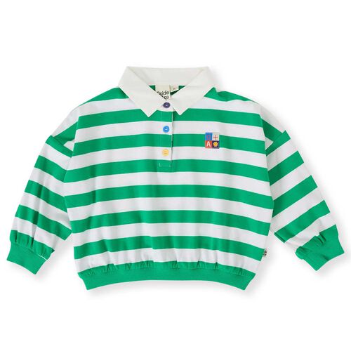 Goldie + Ace Wide Stripe Relaxed Rugby Sweat Top 6M-2Y